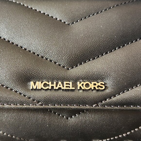 Michael Kors NWT Jet Set Travel Leather Quilted Large Trifold Wallet (Black) - Picture 5 of 12